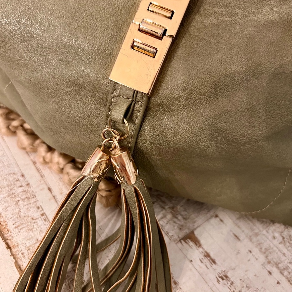 Miztique Olive Green Italian Leather Backpack - Picture 6 of 10